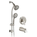 Drill-Free Stainless Steel Slide Bar Combo Rain Showerhead 7-Setting Hand, Dual Shower Head Spa W1219P155531