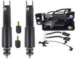 Pair Rear Shock Absorbers Air Compressor Pump Set For Cadillac Escalade Chevrolet Suburban Tahoe 84710593