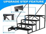 RV Step Stool, 4 Step, Hot Tub Steps with Handrail, Portable Pool, 660Lbs Heavy Duty 18676066