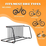 10 - Bike Floor Bike Rack, Easy - Assembly Modern Metal Double - Sided Commercial Grid Bicycle Floor W2505P311479