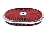 12 x 2'' Oval Air Cleaner Super Flow Washable Element Red for Chevy Ford Classic 5-1/8 Carb Neck 4 74243879