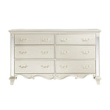 ZUN Glamorous Champagne Finish Dresser of 6 Drawers Textural Panels Traditional Luxury Bedroom Furniture B011P207854