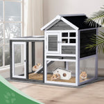 ZUN Wooden Rabbit Hutch Outdoor Chicken Coop Indoor Bunny Cage with Run, Guinea Pig House Pet House with 92638093