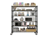 6-Tier disassembly and free assembly NSF-Certified Steel Wire Shelving with Wheels 51704284