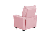 Perline 23"W Pink PVC Fabric Kids Recliner Chair with Cupholder B061P236759