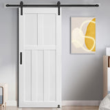 CRAZY ELF 32" x 84" Five Panel Real Primed Door Slab, DIY Panel Door, Modern Interior Barn Door, W936104280