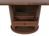 59" Extendable Oval Dining Table with 2-Tier Storage for 4-6, Space Saving Expandable Kitchen Table 36062043