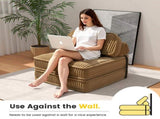Convertible Corduroy Lounge Chair with Tufted Design, Full Foam Support, Fold-Out Sleeper & 43139691