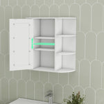 ZUN Bathroom Medicine Cabinet with Mirror, Wall Mounted Bathroom Cabinet with Mirror Door, 6 Open 89992700