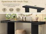 U-Style Large 60-Inch Console Table with Geometric Clean Lines Design,Stylish Entryway Table with N711P303209B