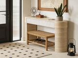 Entryway Table,Two Hidden Handle Drawers, Console Table ,Easy Assembly, for Entrance Dinning Room W3040P455735