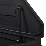 46"X18"X14.5" Tongue Truck Box Black Heavy Duty Steel Trailer Tongue Box, 6.7 CUFT Capacity, With W465P225052