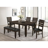 Cappuccino and Black Upholestered Dining Bench B062P153586