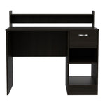 ZUN Portland 2-Shelf 1-Drawer Writing Desk Black B062111633