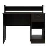 ZUN Portland 2-Shelf 1-Drawer Writing Desk Black B062111633