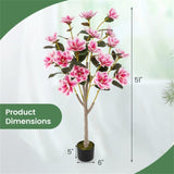 51" Artificial Magnolia Tree With 18 Magnolia Flowers 55616831
