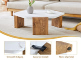 31-inch modern-style hexagonal coffee table,with white marble surface. W1512P415482