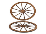 2pcs 30-Inch Old Western Style Garden Art Wall Decor Wooden Wagon Wheel Brown 42415001