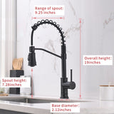 Kitchen Faucet with Pull Out Sprayer Black Stainless Steel Single Handle Kitchen Sink Faucets W1932130232