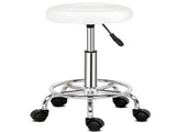 Round Stool with Lines Rotation Bar Stool White 44812868