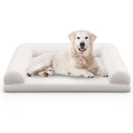 ZUN 36" Orthopedic Dog Bed,Egg-Foam Dog Crate Bed with 3-Side Bolster and Removable Washable Bed 95658556