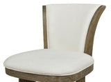 Henry 27" Armless Swivel Counter Height Bar Stool, Natural White Linen B2719P238375