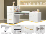 white relief particle board tempered glass 141*50*112cm three doors and two drawers fanless nail 62004166