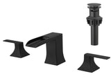 Bathroom Faucets for Sink 3 Hole Black 8 inch Widespread Bathroom Sink Faucet with Pop Up Drain W1932P181996