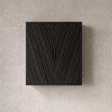 DANI 26" Wall-Mounted Striped Bathroom Cabinet with Doors and Shelf, Metal Handles, Storage Cabinet W2615P279443