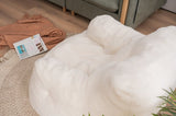 010-Soft Teddy Fabric Tufted Foam Bean Bag Chair With Teddy Fabric Ivory White W52741087