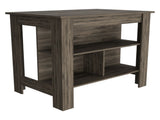 Dark Brown 3-Shelf Kitchen Island B06280053