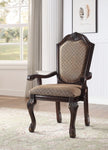 ZUN ACME Chateau De Ville Arm Chair , Fabric & Espresso 64078A