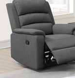 Modern Dark Gray Color Burlap Fabric Recliner Motion Recliner Chair 1pc Couch Manual Motion Living B011133822