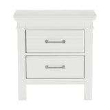 2 Drawers White Finish Nightstand Transitional Style Wooden Bedroom Furniture 1pc Bed-Side Cabinet B011P220632