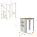 Cecil Kitchen Island, 3-Tier Shelf, Manufactured wood Top B128P148685