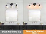 3-Light with Clear Glass Glacier Shade Unique Hand-make Lampshade Industrial Indoor Light Fixtur E26 35005971