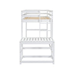 ZUN Twin Size High Loft Bed with Ladder landing Platform, Ladders, Guardrails,White W504119725