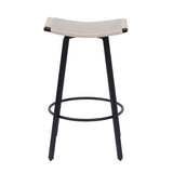 Counter Height Bar Stools Backless Handwoven Kitchen Dining Chairs with Round Footrest PVC Weaving W1757P277609