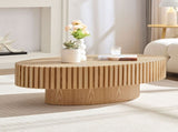 Modern Handcraft Drum Table Length 43.7 inch Ellipse Table for Living Room,Oval Small W2582P251207