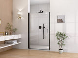 32" W x 72" H Semi-Frameless Circular Pivot Shower Door in Matte Black With 1/4" Thick SGCC W2813P388076
