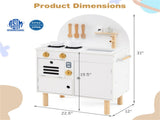White Wooden Kids Play Kitchen with Interactive Stove & Sink, ASTM/CPSIA Compliant Pretend Cooking 58079730
