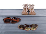 Simple Assembly 5 Tiers Non-woven Fabric Shoe Rack with Handle Gray 64754250