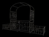 Metal Garden Arch with Gate 79.5'' Wide x 86.6'' High Climbing Plants Support Rose Arch Outdoor W158681132