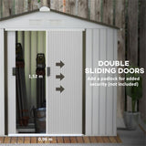 Steel Storage Shed Garden Tool house 7' x 4' White-AS 29964192