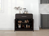 Barbados Pantry Cabinet 33" H with Top Drawer, Double Doors and Interior Shelves, Dark Walnut B097P474319