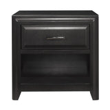 Modern Style Storage Cubby Nightstand w drawer 1pc Espresso Finish Wooden Bedroom Furniture Home B011P222852