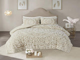 King/Cal King 3 piece Tufted Cotton duvet cover set B03597350