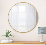 ZUN Wall Mirror 36 Inch Gold Circular Mirror Metal Framed Mirror Round Vanity Mirror Dressing Mirror, W1435127089