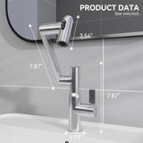 Chrome Bathroom Sink Faucet with Spray Function and Temperature Display for Anti-Skid Switch and Hot W1217P214949