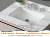 31 Inch Marble Vanity Top, Bathroom Vanity Top with Undermount Rectangular Middle Sink and 4" Height 52810075